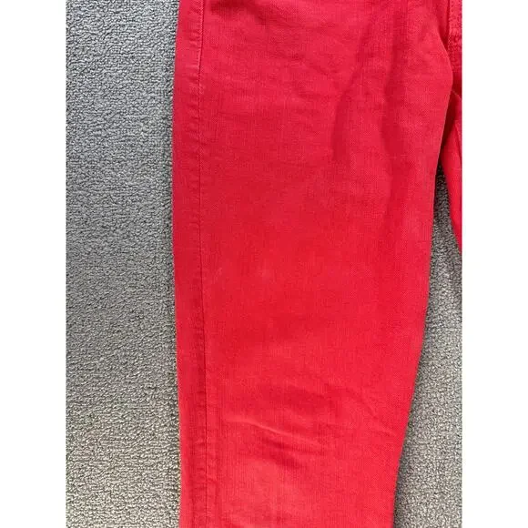 Mother Superior The Hustler Ankle Fray Jeans The Devil May Care Mars Red Sz 28 - Picture 6 of 15